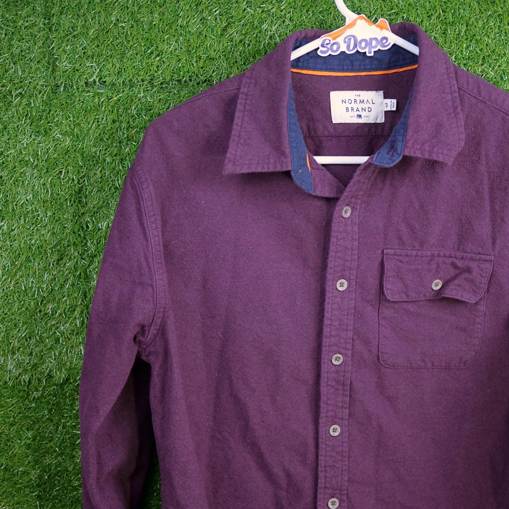The Normal Brand Flannel Shirt Purple Long Sleeve Button Down - Mens Size M